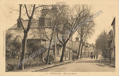 Carte postale ancienne Allée du Barra — Aurillac (Cantal)