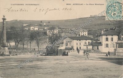 Carte postale ancienne La Place Monthyon — Aurillac (Cantal)