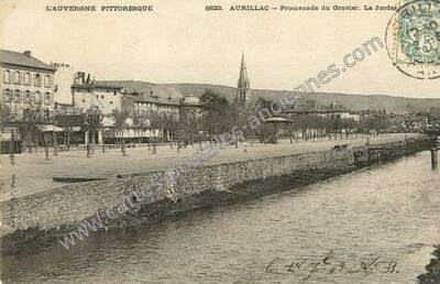 Carte postale ancienne Promenade du Gravier. La Jordan — Aurillac (Cantal)