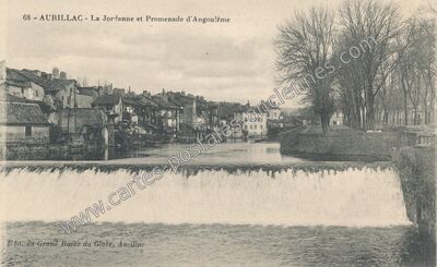 Carte postale ancienne La Jordanne et Promenade d'Angoulême — Aurillac (Cantal)