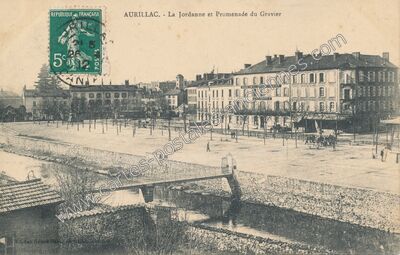 Carte postale ancienne La Jordanne et Promenade du Gravier — Aurillac (Cantal)