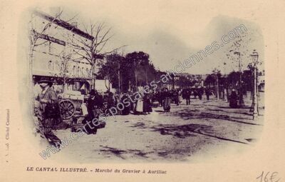 Carte postale ancienne Marché du Gravier — Aurillac (Cantal)