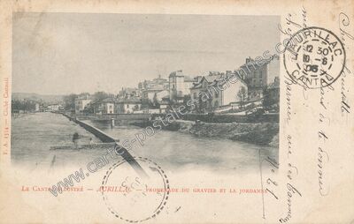 Carte postale ancienne Promenade du Gravier et la Jordanne — Aurillac (Cantal)