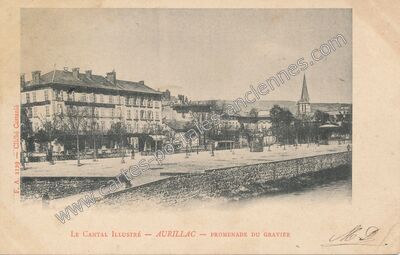 Carte postale ancienne Promenade du Gravier — Aurillac (Cantal)