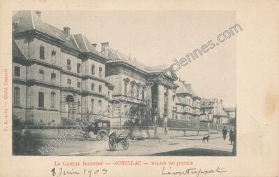 Carte postale ancienne Le Cantal illustré - Palais de Justice — Aurillac (Cantal)