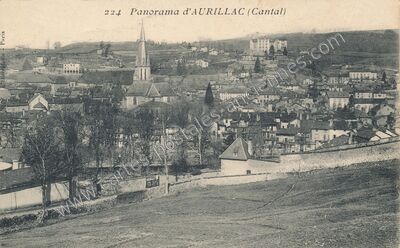 Carte postale ancienne Panorama — Aurillac (Cantal)