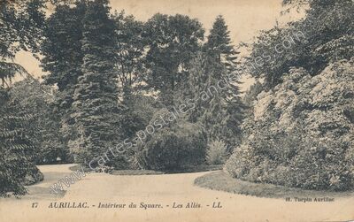 Carte postale ancienne Intérieur du Square. - Les Allés — Aurillac (Cantal)