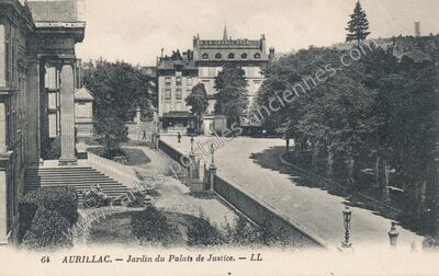 Carte postale ancienne Jardin du Palais de Justice — Aurillac (Cantal)