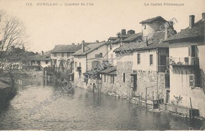 Carte postale ancienne Quartier de l'Ile — Aurillac (Cantal)