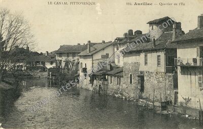 Carte postale ancienne Le Canal Pittoresque — Aurillac (Cantal)