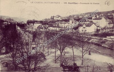 Carte postale ancienne Le Cantal Pittoresque - Promenade du Gravier — Aurillac (Cantal)