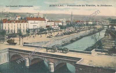 Carte postale ancienne Promenade du Gravier, la Jordanne — Aurillac (Cantal)