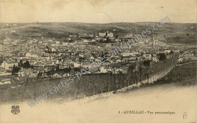 Carte postale ancienne Vue panoramique — Aurillac (Cantal)