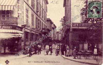 Carte postale ancienne Rue Émile-Duclaux — Aurillac (Cantal)