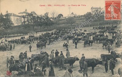 Carte postale ancienne Le Champ de Foire — Aurillac (Cantal)