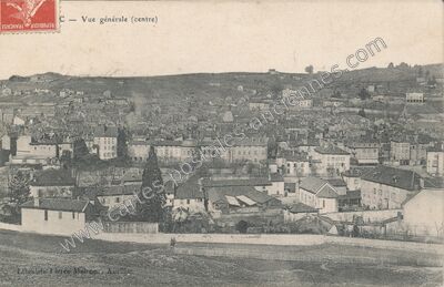 Carte postale ancienne Vue générale (centre) — Aurillac (Cantal)