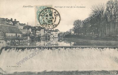 Carte postale ancienne Barrage et vue de la Jordanne — Aurillac (Cantal)