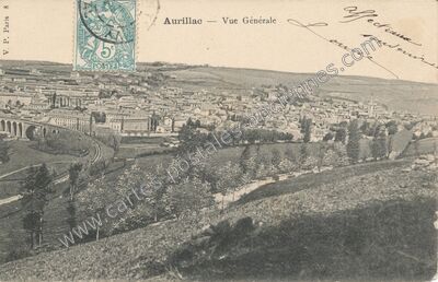 Carte postale ancienne Vue Générale — Aurillac (Cantal)