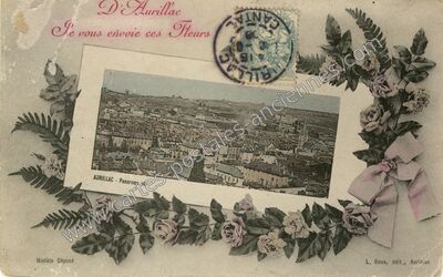 Carte postale ancienne Je vous envoie ces Fleurs — Aurillac (Cantal)