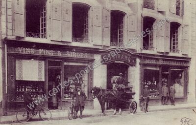 Carte postale ancienne Vins fins & sirops, J. Girard, liqueurs spiritueux — Aurillac (Cantal)