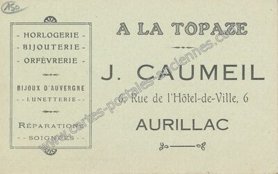 Carte postale ancienne A LA TOPAZE — Aurillac (Cantal)
