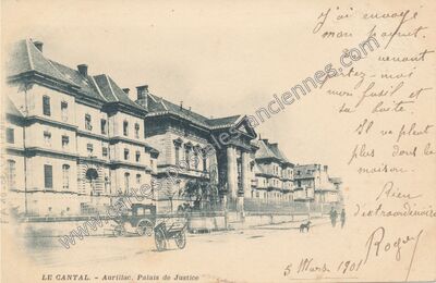 Carte postale ancienne Palais de Justice — Aurillac (Cantal)