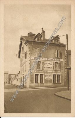 Carte postale ancienne Imprimerie Moderne, Union Sociale de la Haute-Auvergne, Secrétariat Librairie — Aurillac (Cantal)