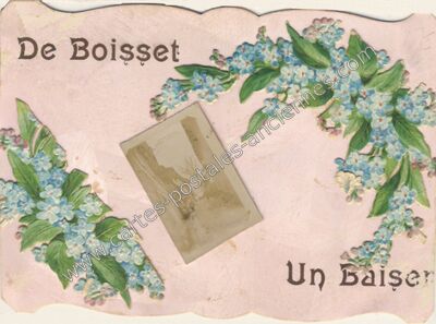 Carte postale ancienne Un Baiser — Boisset (Cantal)