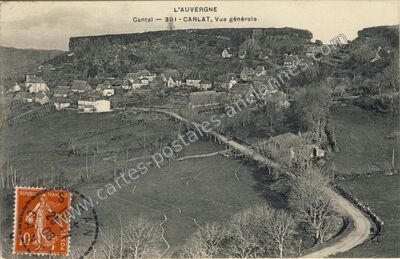 Carte postale ancienne Vue générale — Carlat (Cantal)