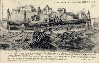 Carte postale ancienne Chateau de Carlat — Carlat (Cantal)