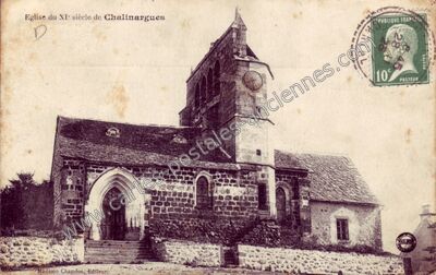 Carte postale ancienne Eglise du XIe siècle — Chalinargues (Cantal)