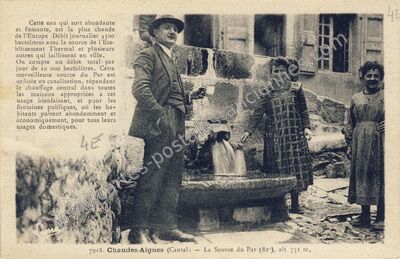 Carte postale ancienne La Source du Par — Chaudes-Aigues (Cantal)
