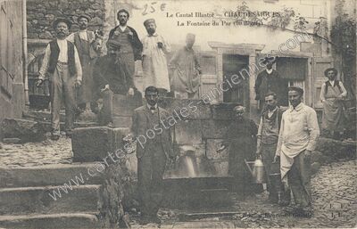 Carte postale ancienne La Fontaine du Par — Chaudes-Aigues (Cantal)