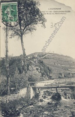 Carte postale ancienne Les Rives du Remontalou — Chaudes-Aigues (Cantal)