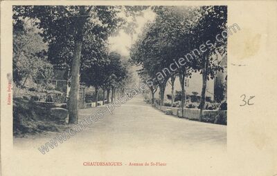 Carte postale ancienne Avenue de St-Flour — Chaudes-Aigues (Cantal)