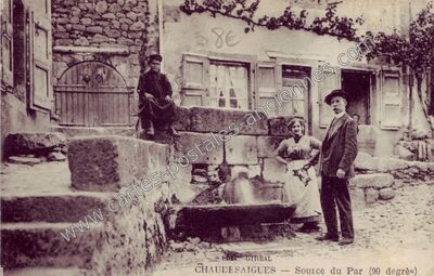 Carte postale ancienne Souice du Par (90 degrés) — Chaudes-Aigues (Cantal)
