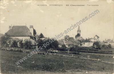 Carte postale ancienne Vue Générale — Chaussenac (Cantal)