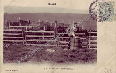 Carte postale ancienne Sur la Montagne — Cheylade (Cantal)
