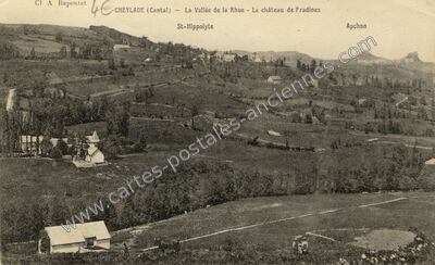 Carte postale ancienne La Vallée de la Rhue - Le château de Pradines — Cheylade (Cantal)