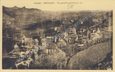 Carte postale ancienne Vue générale — Cheylade (Cantal)