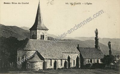 Carte postale ancienne L'Église — Le Claux (Cantal)