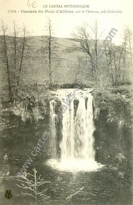 Carte postale ancienne Cascade du Pont d'Althier — Collandres (Cantal)