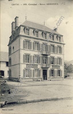 Carte postale ancienne Maison GENESTOUX — Condat (Cantal)