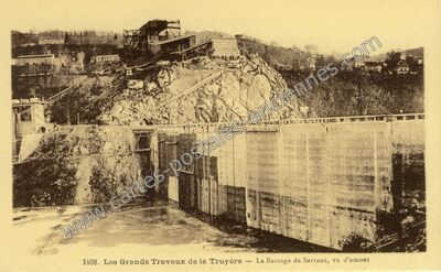 Carte postale ancienne Barrage de Sarrans — Espinasse (Cantal)
