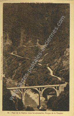 Carte postale ancienne Gorges de La Truyere — Espinasse (Cantal)
