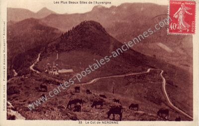 Carte postale ancienne Le Col de Neronne — Le Falgoux (Cantal)