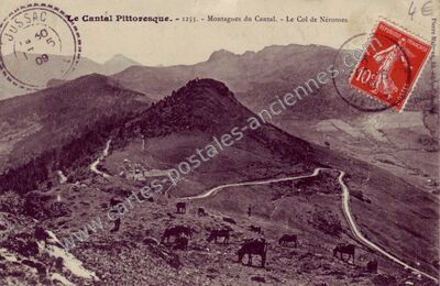 Carte postale ancienne Le Col de Neronne — Le Falgoux (Cantal)