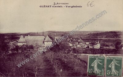 Carte postale ancienne L'Auvergne. - Vue générale — Glénat (Cantal)