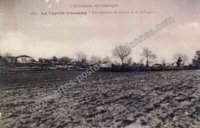 Carte postale ancienne Vue Générale du Cassan et de Calvagnac — Lacapelle-Viescamp (Cantal)