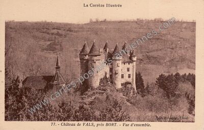 Carte postale ancienne Chateau de Val — Lanobre (Cantal)